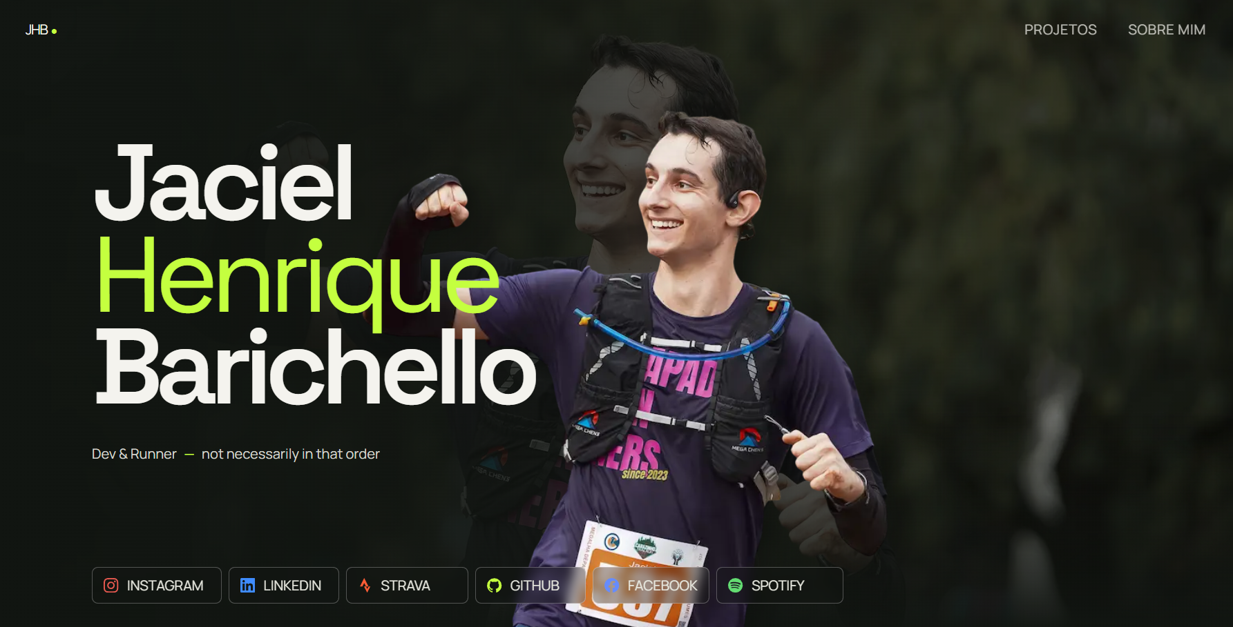 Tela do projeto Website Portfólio
